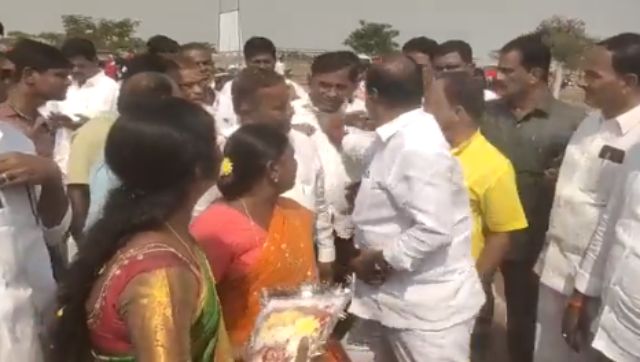 Watch: Invited late to school's inauguration, TRS MLA assaults govt official in Telangana's Gadwal Watch: Invited late to school's inauguration, TRS MLA assaults govt official in Telangana's Gadwal