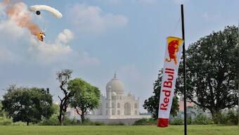 Watch: Athletes perform wingsuit fly-by of Taj Mahal