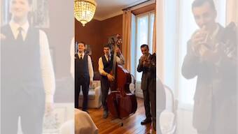 Watch: Musical band performs live before bedridden 94-year-old; internet amazed