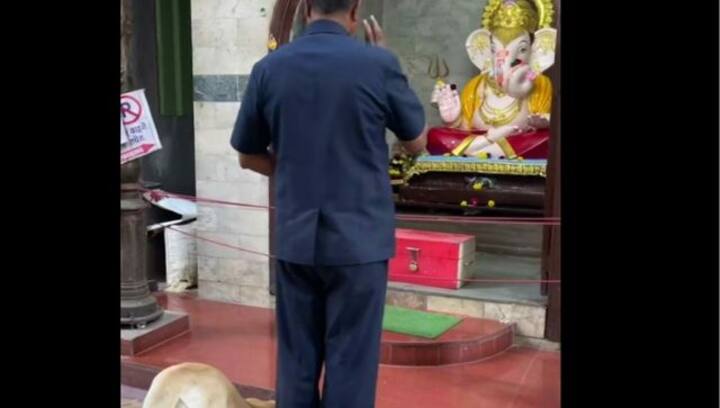 Watch: Dog bows down, prays at Lord Ganesha temple in viral video