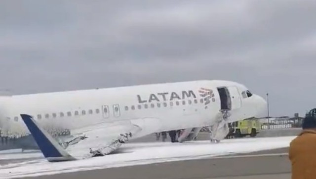 Video: LATAM airlines plane collides with firetruck on runway in Peru; 2 firefighters dead Video: LATAM airlines plane collides with firetruck on runway in Peru; 2 firefighters dead