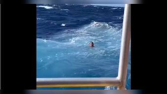 Fishing boat rescues man stuck at sea for 24 hours; watch dramatic clip