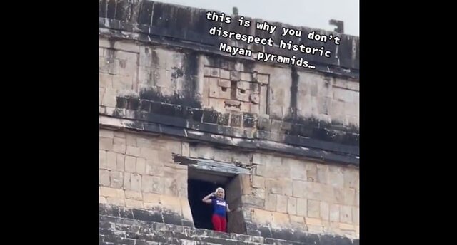 Mexico: Woman booed for disrespecting sacred ancient Mayan Pyramid Mexico: Woman booed for disrespecting sacred ancient Mayan Pyramid