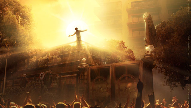 Fan designs poster of Shah Rukh Khan spreading his arms at Mannat's balcony for his fans on 57th birthday Fan designs poster of Shah Rukh Khan spreading his arms at Mannat's balcony for his fans on 57th birthday