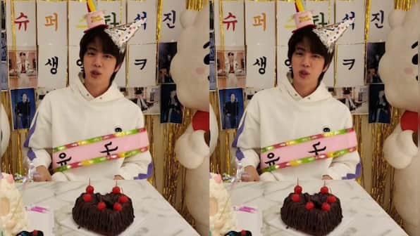 Watch: BTS’ Jin cuts his birthday cake and complains about Jungkook’s absence