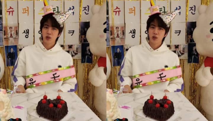 Watch: BTS’ Jin cuts his birthday cake and complains about Jungkook’s absence