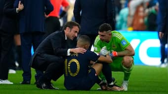 Watch: French President Emmanuel Macron consoles Kylian Mbappe after World Cup final defeat