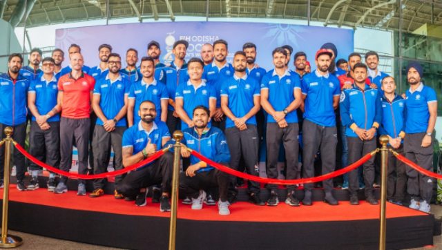 Indian men's hockey team lands in Bhubaneswar for World Cup Indian men's hockey team lands in Bhubaneswar for World Cup