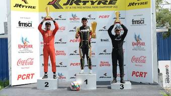 Kyle Kumaran steals show with two wins; Vineeth takes championship lead in JK Tyre Novice Cup category