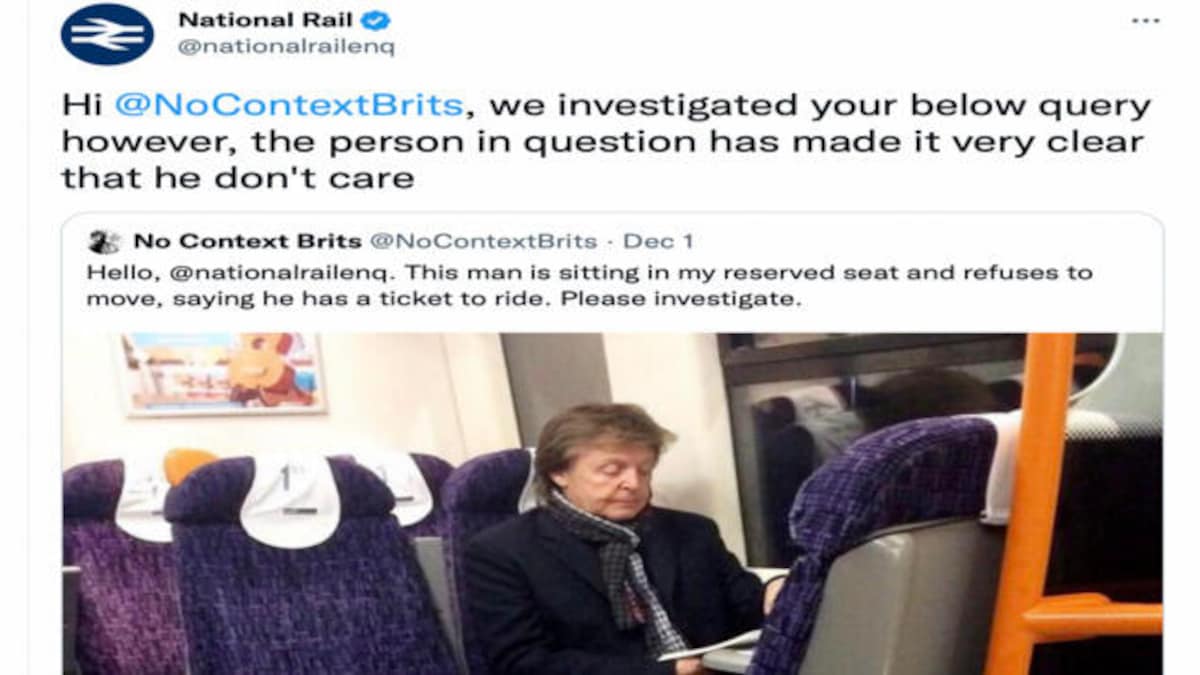 British Rail comes with hilarious response to complaint about Sir Paul McCartney, check