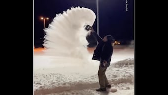 Watch: Boiling water turns to snow mid-air amid biting cold in Montana