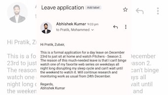Man formally asking for leave to binge-watch web series demands to 'normalise leave'; see post