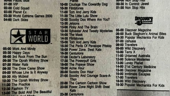 Newspaper cutout of Cartoon Network’s show schedule from 2001 makes internet nostalgic