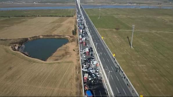 Watch: Massive pile-up of over 200 cars leave motorists trapped in China's Zhengzhou