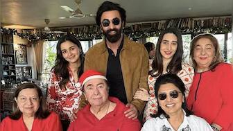 Kapoor’s annual Christmas lunch: Randhir Kapoor almost falls, Babita holds onto him