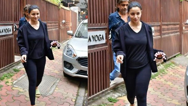 Newest mother in Tinsel Town Alia Bhatt looks beautiful in a comfy all-black look as she gets clicked at a yoga studio Newest mother in Tinsel Town Alia Bhatt looks beautiful in a comfy all-black look as she gets clicked at a yoga studio