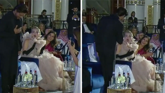 Sharon Stone's priceless reaction on seeing Shah Rukh Khan seated next to her is winning the internet Sharon Stone's priceless reaction on seeing Shah Rukh Khan seated next to her is winning the internet