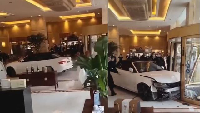 WATCH: Angry man's wild car tirade inside China luxury hotel lobby WATCH: Angry man's wild car tirade inside China luxury hotel lobby