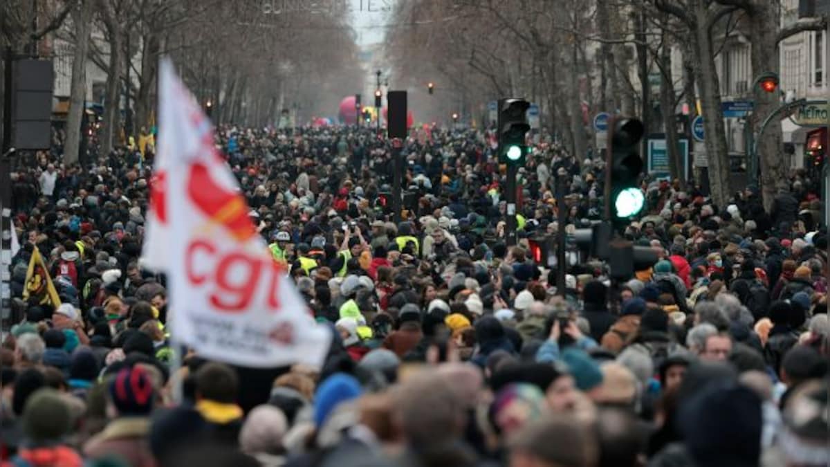 Pension reform protesters briefly storm Paris building housing BlackRock