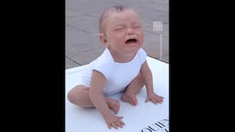 Watch: Spanish artist creates 'realistic' sculpture of crying baby to promote breastfeeding in public