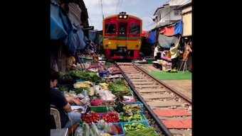 Viral video: Internet left stunned by market set on railway tracks in Thailand