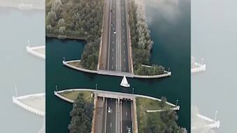 Watch: Netherland's magnificent Veluwemeer Aqueduct allows cars to travel underwater