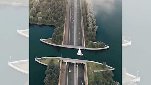 Watch: Netherland's magnificent Veluwemeer Aqueduct allows cars to travel underwater