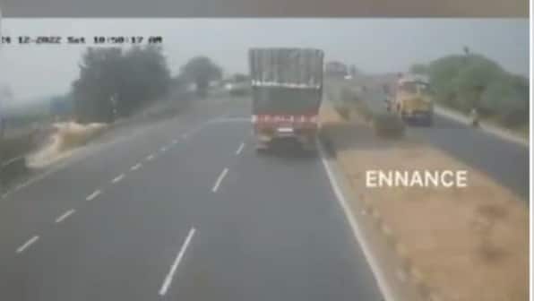 Viral video: Truck driver’s presence of mind saves lives of biker, his companion