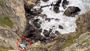 Tesla 'intentionally' falls from 300ft Californian cliff, occupants including children miraculously survive