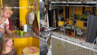 Watch: Minutes after celebrating daughter's birthday, Ukraine family comes under bomb attack