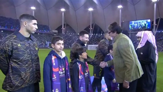 Amitabh Bachchan meets Cristiano Ronaldo, Lionel Messi and Neymar Jr; says 'What an evening' Amitabh Bachchan meets Cristiano Ronaldo, Lionel Messi and Neymar Jr; says 'What an evening'