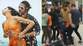 Shah Rukh Khan, Deepika Padukone's Pathaan in trouble; VHP, Bajrang Dal members tear posters of the film in Ahmedabad