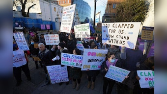 UK nurses stage new walkout as strike wave intensifies