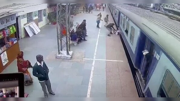 Viral video: Alert RPF jawan rescues man who slipped while getting on moving train