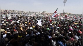 People stage protests in Nigerian city after banks limit access to cash
