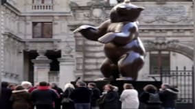 Watch: Sculptures of gorillas and bears depicting endangered animals exhibited in Paris
