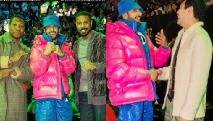 Ranveer Singh poses with Ben Affleck, Jonathan Majors, Michael B Jordan and others at NBA All-Star Game; check pics