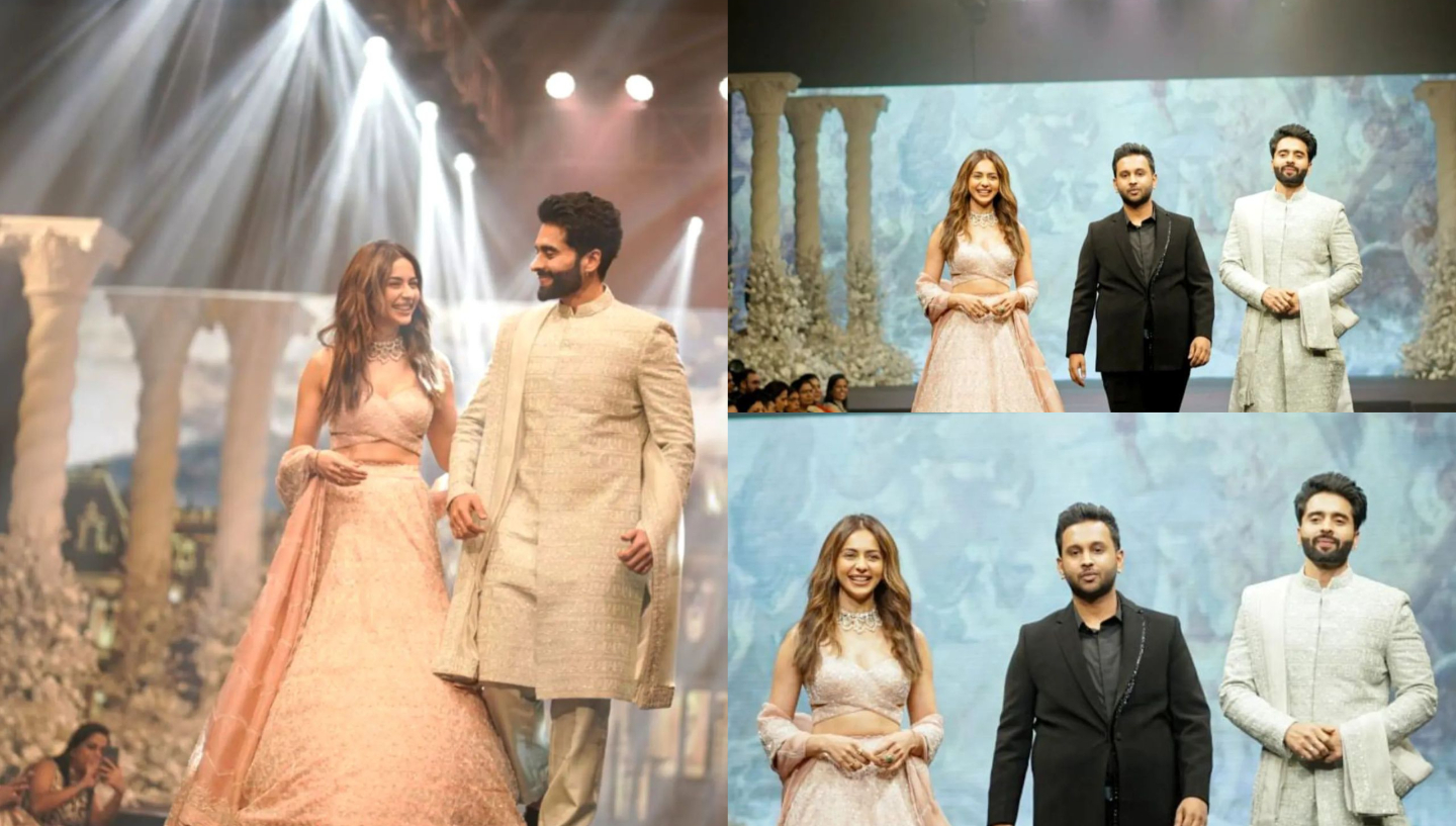 Jackky Bhagnani and Rakul Preet come together on stage for the first time to walk the ramp for a fundraiser Jackky Bhagnani and Rakul Preet come together on stage for the first time to walk the ramp for a fundraiser