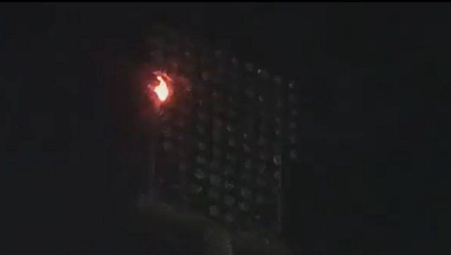 Watch: PSL 8 opener gets delayed as floodlight catches fire after opening ceremony Watch: PSL 8 opener gets delayed as floodlight catches fire after opening ceremony