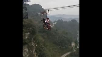 Watch: This theme park in central China offers bicycle rides 1000 feet in air