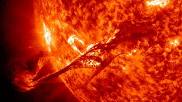 WATCH: Huge portion of the Sun breaks off from the surface, swirls around its North Pole
