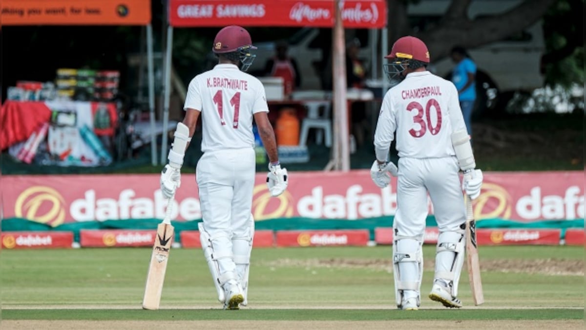 Zimbabwe vs West Indies: Chanderpaul-Brathwaite twin centuries put visitors ahead in a rain marred contest