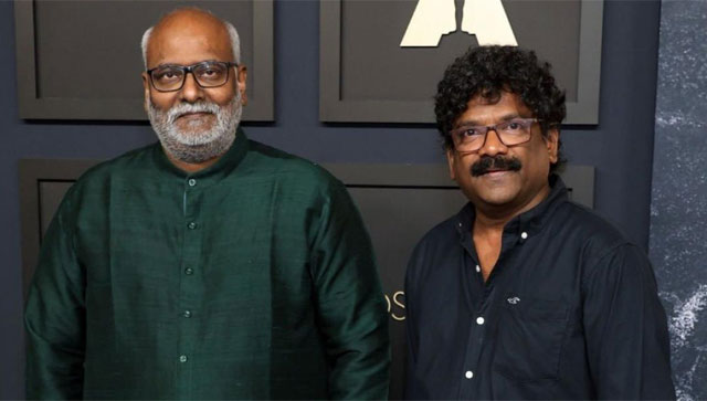 Oscar nominees MM Keeravaani and Chandrabose pose at Academy Luncheon; check Oscar nominees MM Keeravaani and Chandrabose pose at Academy Luncheon; check