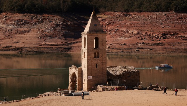Church tower reemerges from parched reservoir in drought-hit Spain Church tower reemerges from parched reservoir in drought-hit Spain