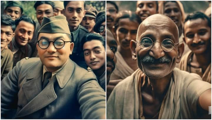Gandhi and Bose in the time of AI: Artist imagines world leaders from the past taking selfies