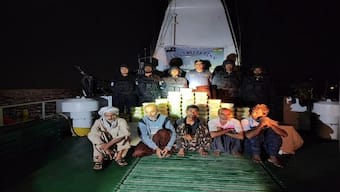 Indian Coast Guard apprehends Iranian boat with drugs worth Rs 425 crore off Gujarat coast; five held