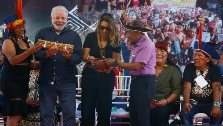 President Lula meets with Indigenous people in Brazil's Amazon, expresses support for creating new territories