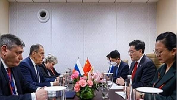 Russia's Sergey Lavrov meets with China's Qin Gang at G20 meeting