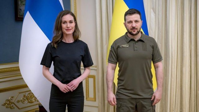 Ukrainian President Zelenskyy meets Finnish Prime Minister Marin in Kyiv Ukrainian President Zelenskyy meets Finnish Prime Minister Marin in Kyiv