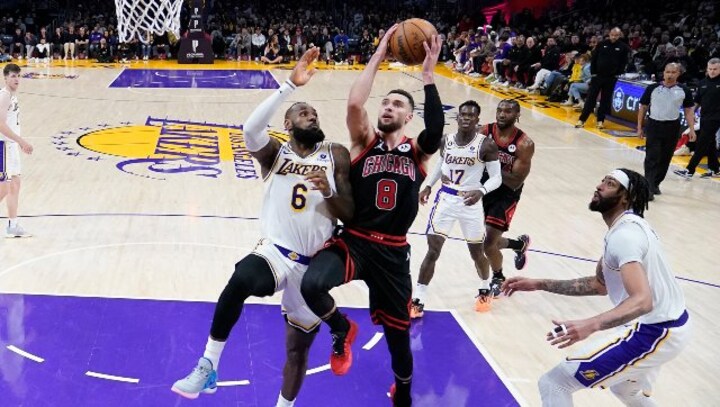 NBA: Bulls spoil James' return from long injury layoff by beating Lakers; Cavaliers clinch playoff berth